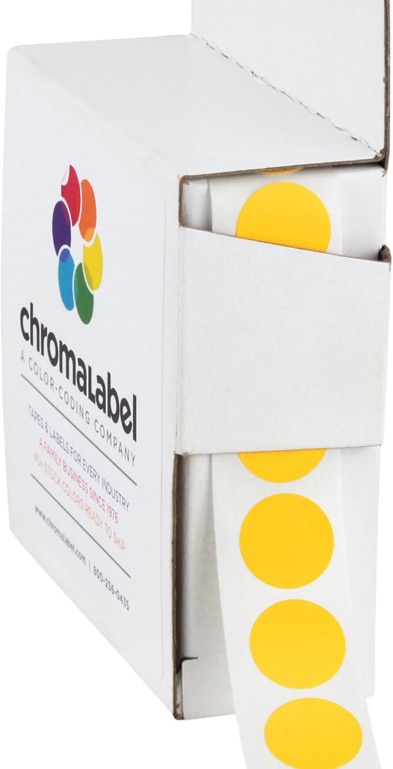 ChromaLabel 1/2 Inch Round Permanent ColorCode Dot