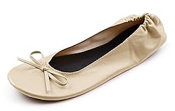 Women's Foldable Travel Ballet Slip On Shoes Roll