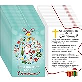 Marspark 200 Pcs Christmas Gospel Tract Card Salvation Card Pocket Holy Postcard Got a Question About Christmas Prayer Postcard Christian Inspirational Bible Verses Bookmark for Christian Gift