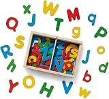 Melissa & Doug 52 Wooden Alphabet Magnets in a Box Uppercase & Lowercase Letters view 4