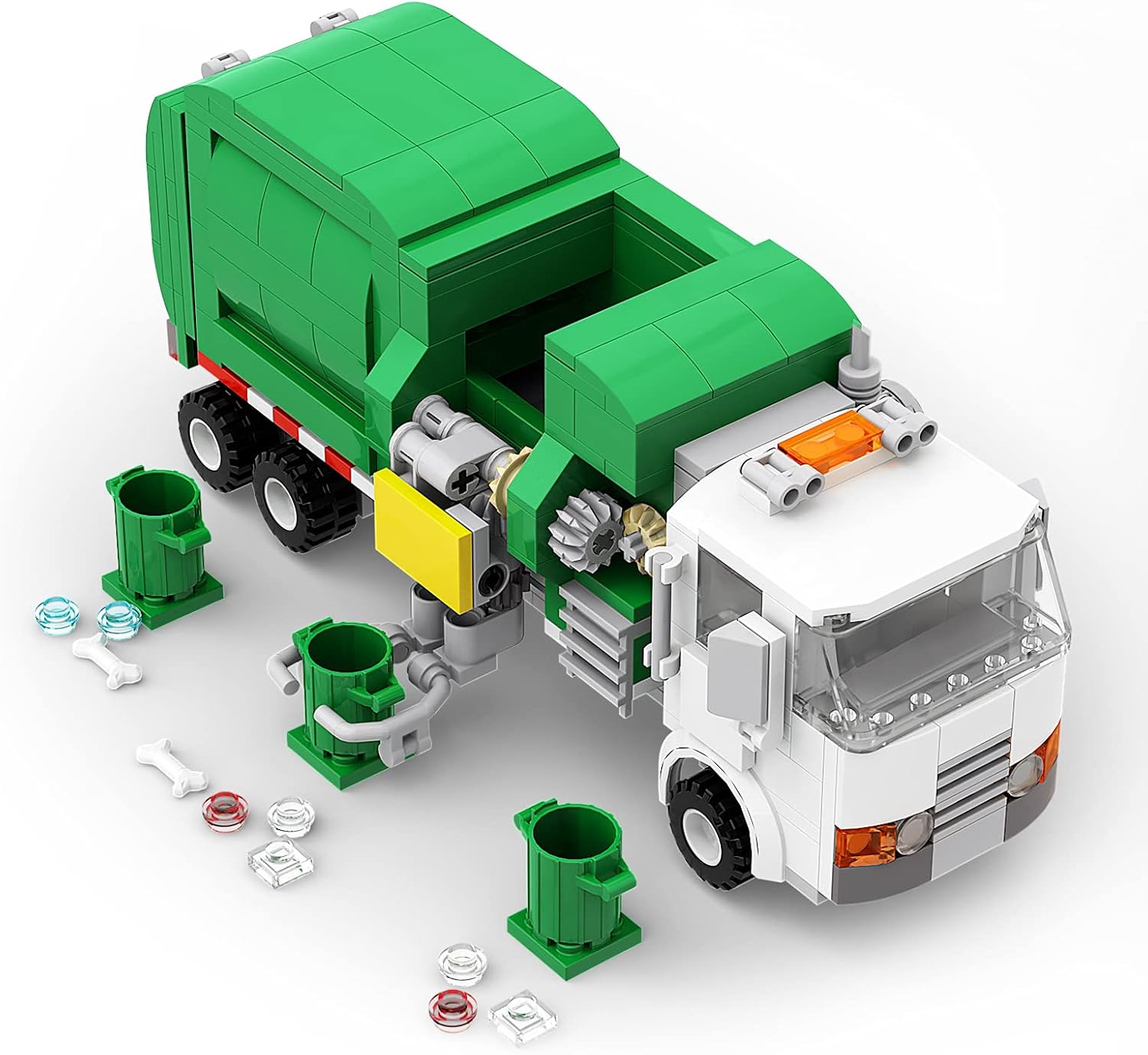 TENHORSES Garbage Truck Toys Building Kit - Garbage Truck Model Building with 3 Trash Cans + Recyclable System, Creative Building Bricks Toy for Boys, Vehicles Building Block Gift for Kids(379 Pcs): Toys & Games