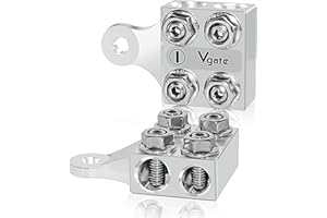 Vgate 8-Way Car Battery Terminal Block for Lithium or AGM Lead-Acid Battery with Bolt Down Ends or Threaded Studs, M8 or 5/16