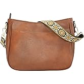 CIVECHOL Crossbody Bag for Women Bohemian Vintage Stylish Purse Vegan Leather Shoulder Bag with Adjustable Wide Strap