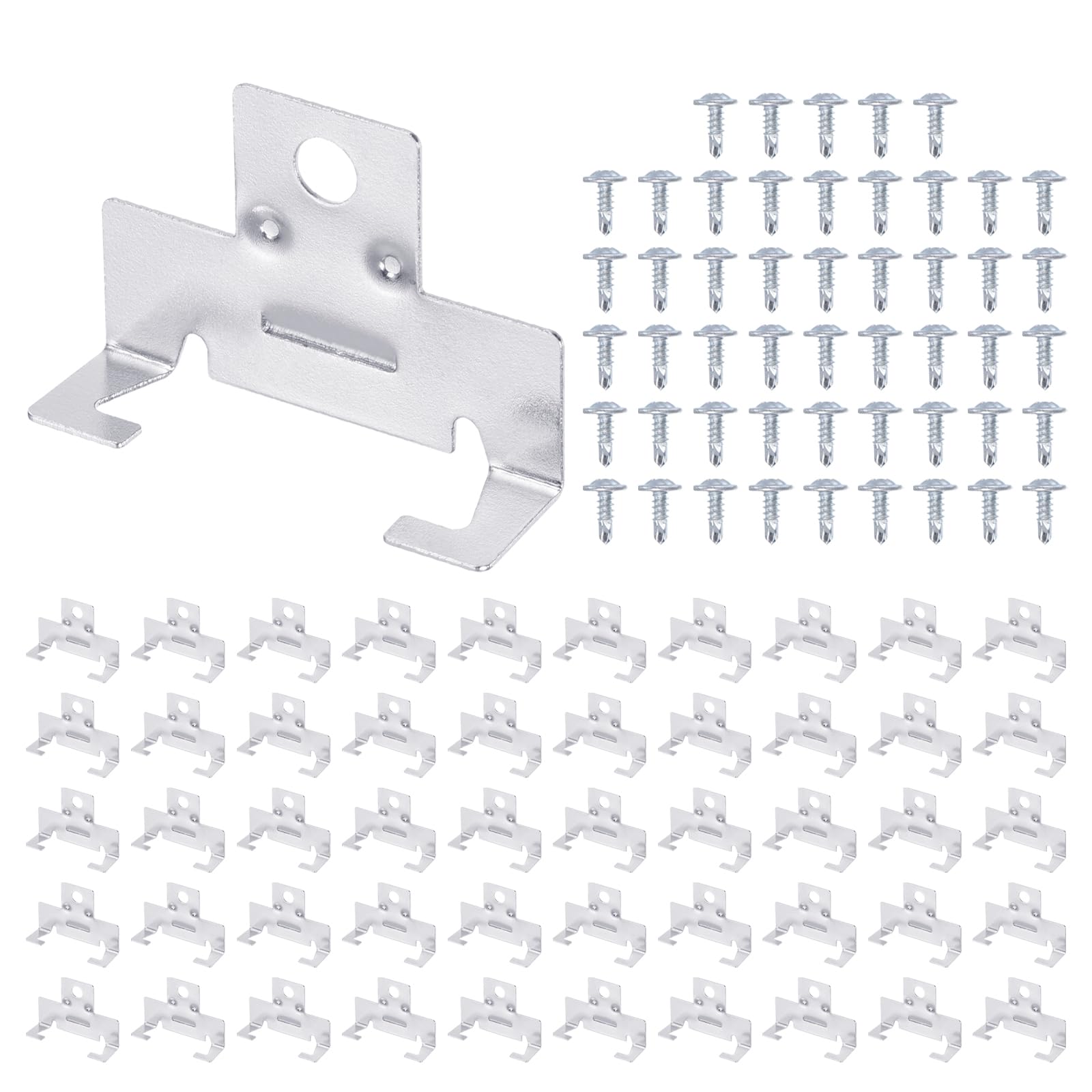 PATIKIL 50 Pcs Recessed Light Clips Downlight Housing C Clips, 304 Stainless Steel Can Light Clip with Fixture Screws for 5 to 6 Inch Retrofit Cans Down Light Recessed Lighting