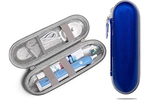 Nincha Hard Shell Durable EVA Electric Toothbrush Case - Waterproof PU Surface Layer with Shockproof EVA Material and Moisture Resistant Foil Interior- Bigger Size Fits All Powered Toothbrush Products for Oral iO, Pro,Smart Series, Philips Sonicare (Blue)