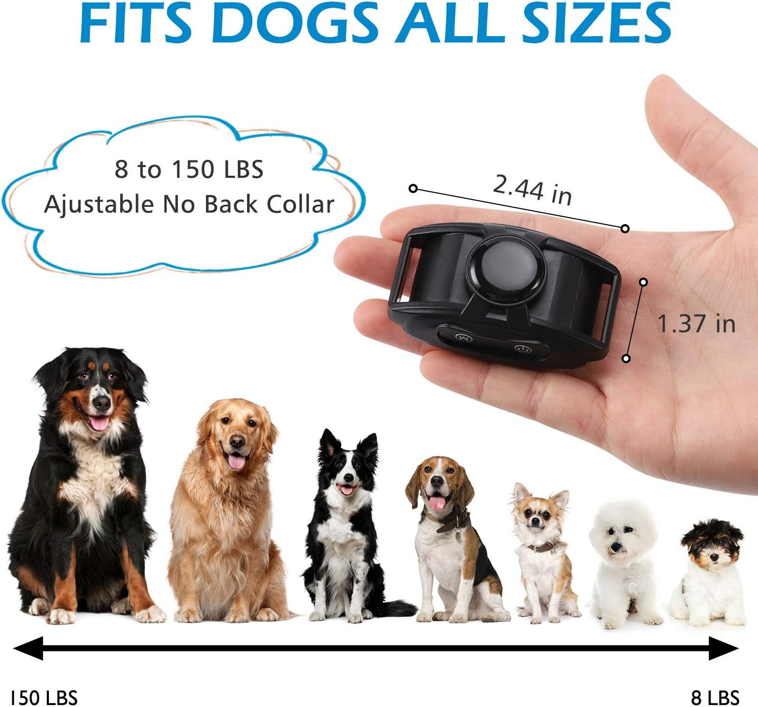 Flittor Bark Collar, NO Shock Anti Barking Dog Collars with Rechargeable Adjustable Sensitivity and Intensity Beep Vibration - No Harm Shock for Small Medium Large Dogs : Kitchen & Dining