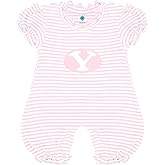 Creative Knitwear College Baby Striped Puff Sleeve Romper - Team Logo, Many Colors, for Girls (Newborn-12 Months)