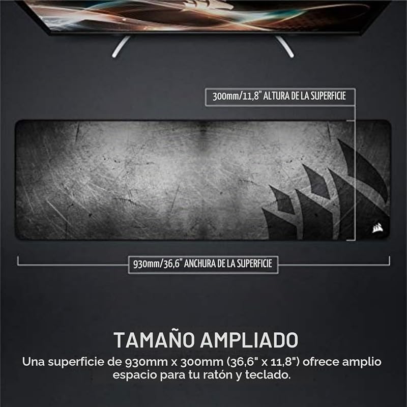 MM300 Pro Alfombrilla de Ratón para Juegos - Extendido, Negro/Gris