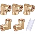 Boeray 5pcs 90 Degree Forged Brass Elbows 1/8" NPT Female Pipe to Pipe