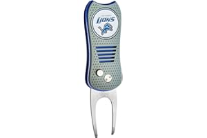 Team Golf NFL Detroit Lions Retractable Divot Tool with Double-Sided Magnetic Ball Marker, Features Patented Single Prong Design, Causes Less Damage to Greens