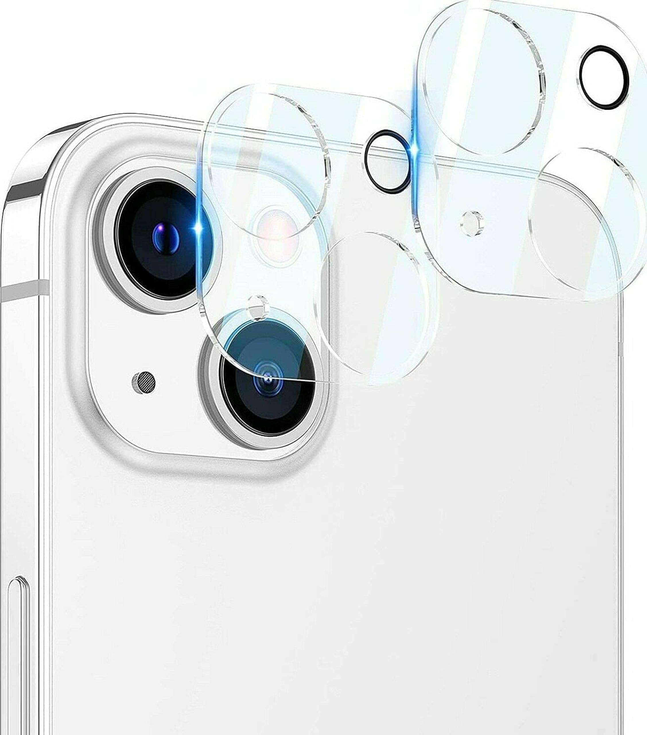 EKAM Lens Protector Compatible for iPhone 15 6.1-Inch and iPhone 15 Plus 6.7-Inch [2 Pack] 360°Protection Camera Lens Protector, Ultra HD Clear 9H Tempered Glass Protective Film, Scratch Resistant