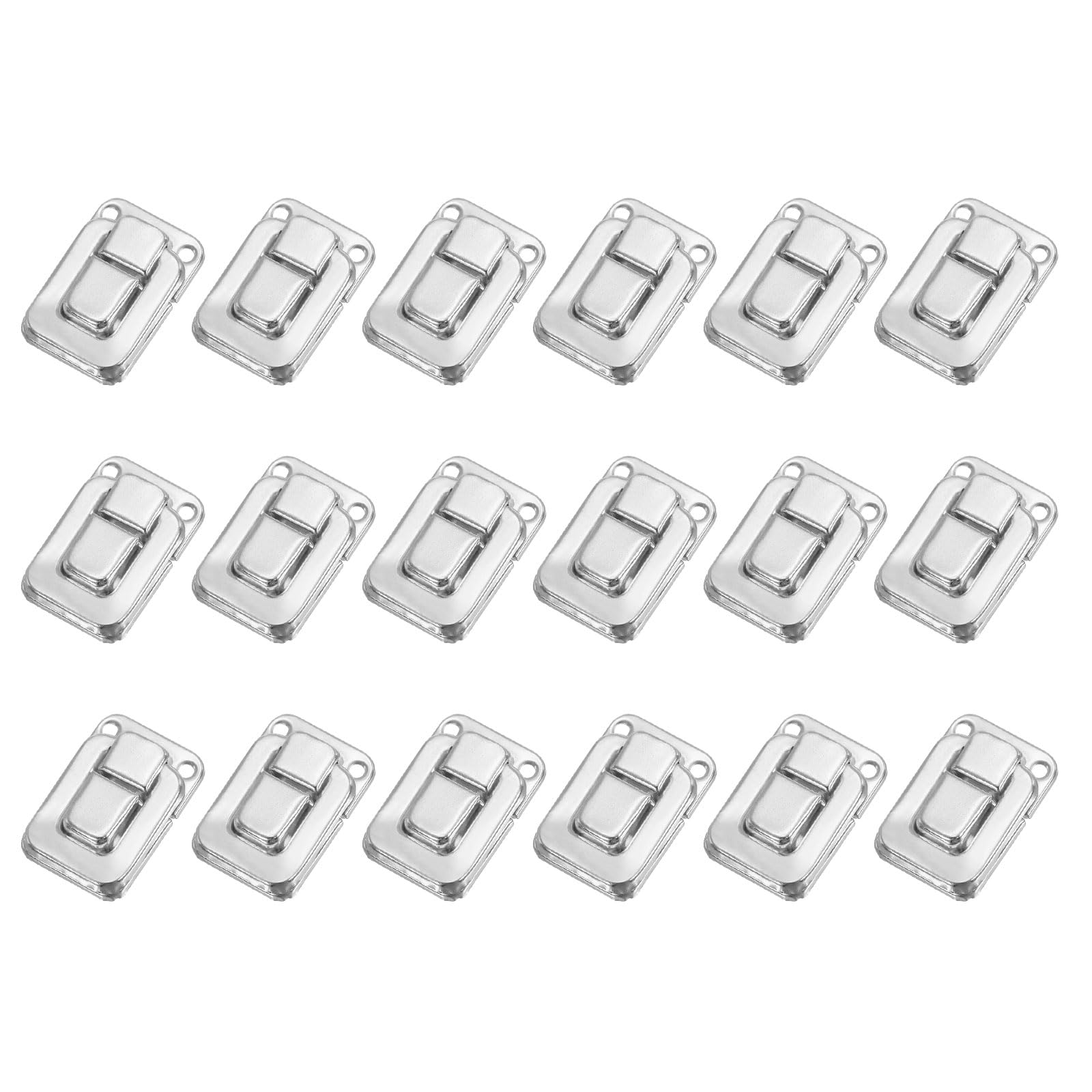 PATIKIL Toggle Catch Lock 1.6" x 1.1", 18 Pack Metal Buckle Hasp Lock Latch Clasp for Jewelry Box Wooden Case Decoration, Silver