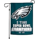 WinCraft Philadelphia Eagles Two-Time Super Bowl Champions 12" x 18" Double-Sided Garden Flag