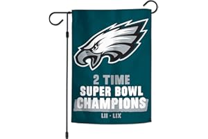 WinCraft Philadelphia Eagles Two-Time Super Bowl Champions 12" x 18" Double-Sided Garden Flag