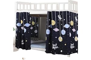 Qubanda Lot de 2 rideaux de lit superposés en tissu occultant pour homme et femme - Anti-poussière - Respirant