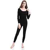 CnlanRow Thermal Underwear Women Long - Scoop Neck Ultra - Thin Johns Set Top & Bottom
