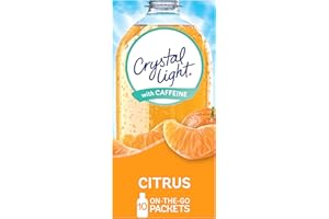 Crystal Light Citrus Naturally Flavored Powdered Drink Mix with Caffeine, 10 ct On-the-Go-Packets