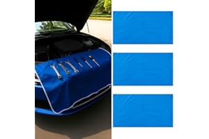 DaisyInner 3 Pcs Magnetic Fender Protectors for Mechanics 42 x 23 Inch Microfiber Fender Cover Mats Pads Protect Car from Scratches and Dust in Repair Universal Fit for Car, Suvs and Truck