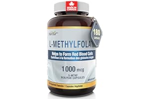 Herba L-Methylfolate 1000mcg - 180 Capsules | Vitamin B9 5-MTHF Folate Supplement | Supports Red Blood Cell Formation, Fetal 