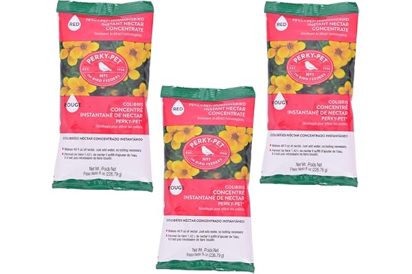 Perky-Pet 3 Pack of Red Powder Hummingbird Instant Nectar Concentrate, 8 Ounces each