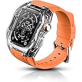 RYUEUYA Premium Translucent Case with Band for Apple Watch Series 10/11 46mm, Hard Crystal Clear Military-Grade Protective Bumper Cover and Tactical-Style Strap for iWatch 46mm
