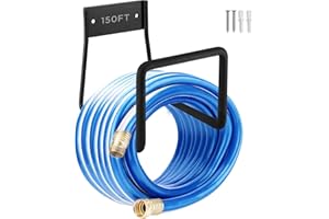 WHALEME Metal Garden Water Hose Holder - Wall Mount Heavy Duty Holds Up to 150Ft for Outside Garden Hose, Expandable Hose, Hose Reel, Water Hose, Pocket Hose, Flexable Hose