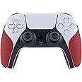 eXtremeRate PlayVital Red Anti-Skid Sweat-Absorbent Controller Grip for ps5 Controller, Professional Textured Soft Rubber Pads Handle Grips for ps5 Controller