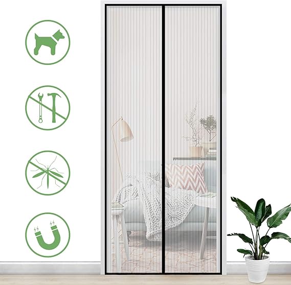 Gimars Cortina mosquitera doble puerta exterior sin tornillos