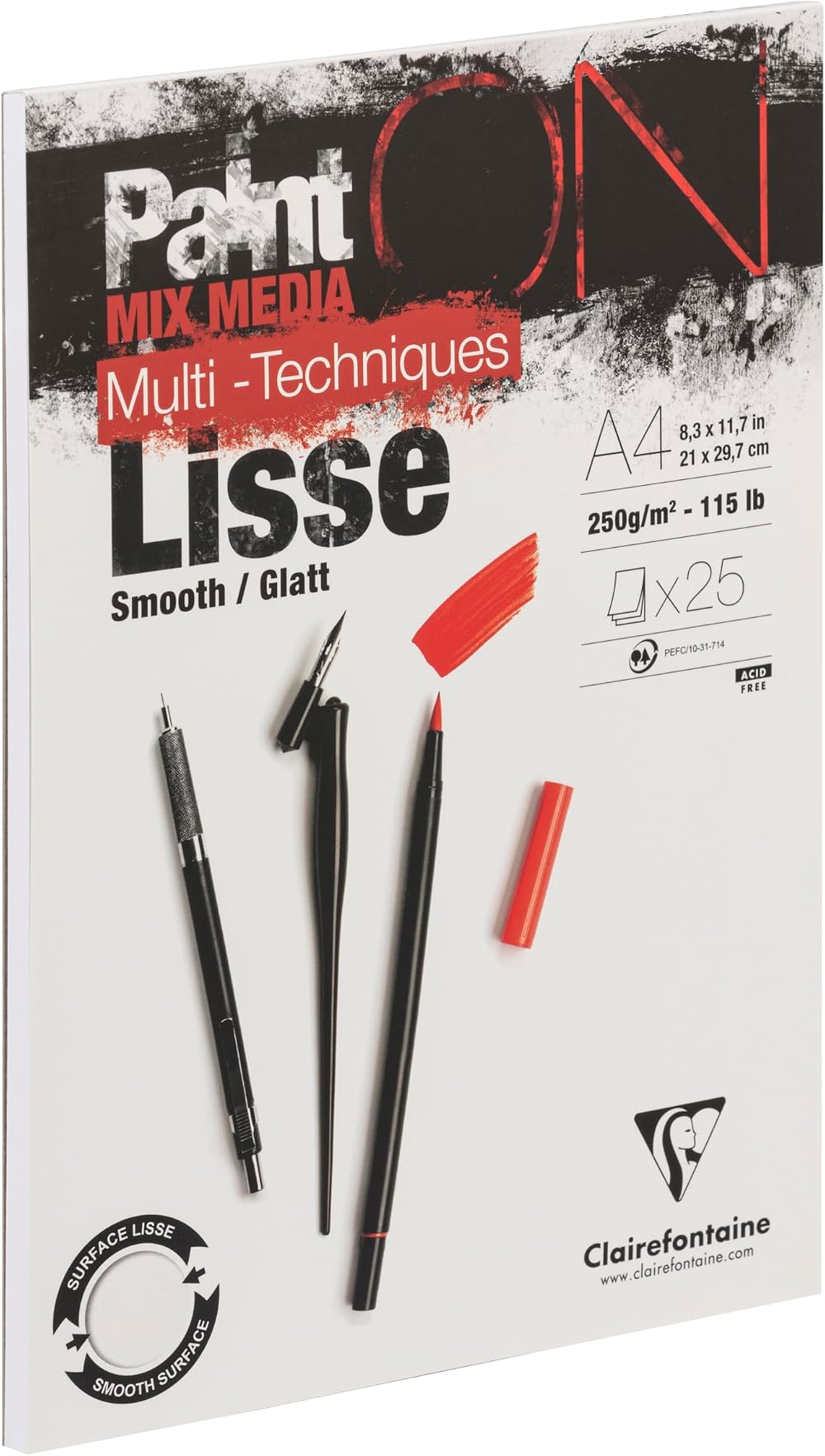 Clairefontaine Paint'ON Multi-Technique White A4 250gsm 25 Sheets
