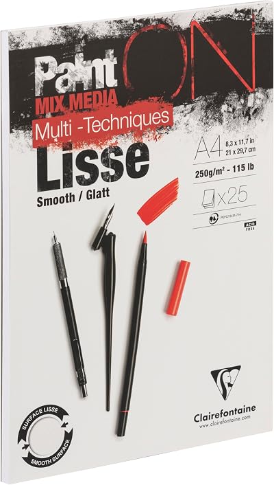 Clairefontaine Paint'ON Multi-Technique White A4 250gsm 25 Sheets