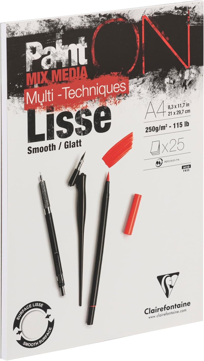Clairefontaine Paint'ON Multi-Technique White A4 250gsm 25 Sheets