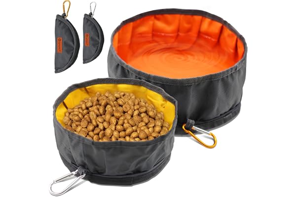 LumoLeaf Collapsible Dog Bowls for Large Dogs, 2 Pack Portable Dog Water Bowl 2400ml+2200ml, Foldable Pet Food Feeding Dish f