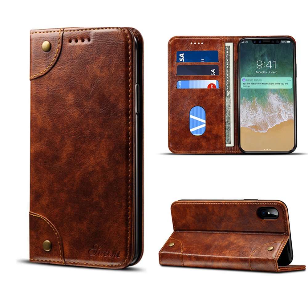 elecfan Lederhülle für iPhone 7 Plus/iPhone 8 Plus, Ledertasche Hülle Schutzhülle Premium PU