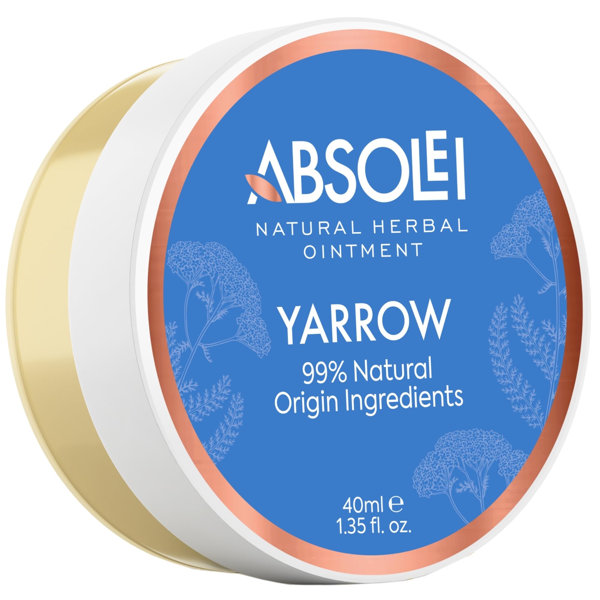 Absolei Hemorrhoids Ointment, Natural White Yarrow Ointment for Burning, Itching and Discomfort, 40 ml (Pack of 1)