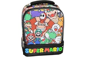AI ACCESSORY INNOVATIONS Super Mario Lunch Box Soft Kit Dual Compartment Insulated Cooler Characters