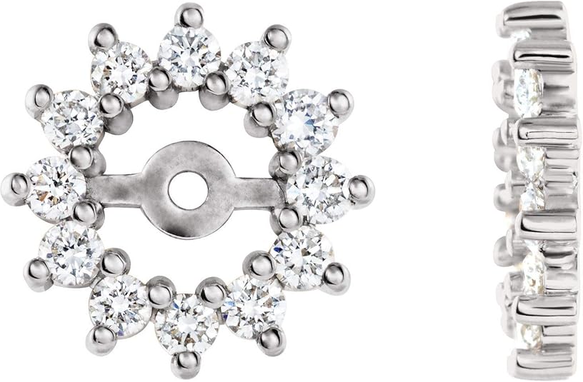 Amazon Com 14k White Gold 1 2 Ctw Diamond Earring Jackets With 4 2mm Id Fine Jewelry Gifts For Women Girls Men Birthday Anniversary Valentines Day Thanksgiving Mothers Christmas Jewelry