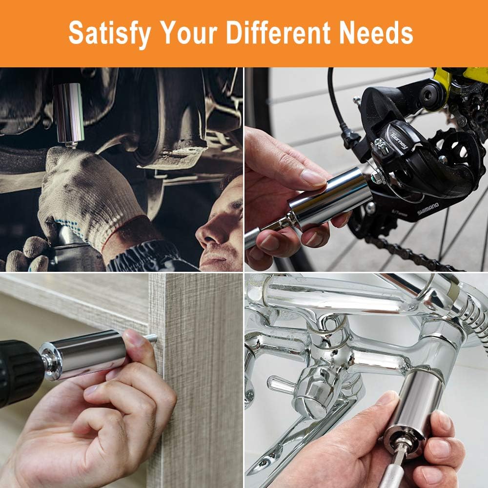 Universal Socket, Upgraded Universal Socket Wrench 7Mm-19Mm Universal Socket Tool Sets, Universal Socket Grip With Power Drill Adapter Best Gift For Men, Dad, Boyfriend, Husband, Diy Handyman (1) - - 