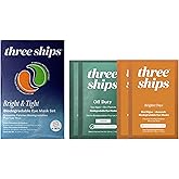 Three Ships - Bright & Tight Biodegradable Eye Mask Set | 4 Sets to Help Depuff and Firm Under Eyes