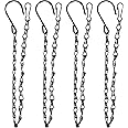 XDW-GIFTS 4-Pack 25.5 Inch Hanging Chain with Hooks for Hanging Bird Feeders, Birdbaths, Planters, Lanterns, Wind Chimes, Baskets, Billboards, Decorative Ornaments, Outdoor Indoor Use (Black)
