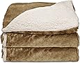 Sunbeam Reversible Sherpa/RoyalMink Heated Throw Blanket with EliteStyle II Controller, Honey,
