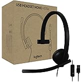 Logitech H570e USB Headset with Microphone, PC and Mac - Black | USB-A connection, inline controls, certified for Microsoft Teams, compatible with PC and Mac, microphone included