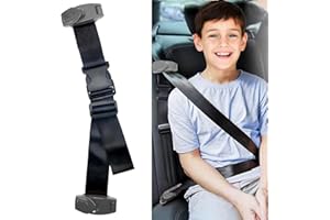 Kids Seat Belt Adjuster, HURODEN Car Seat Belt Adjuster with Safety Clips and Adjustment Strap Seatbelt Adjuste for Childs Adults Shoulder Neck Comfort and Travel Driving Protection (Grey)…