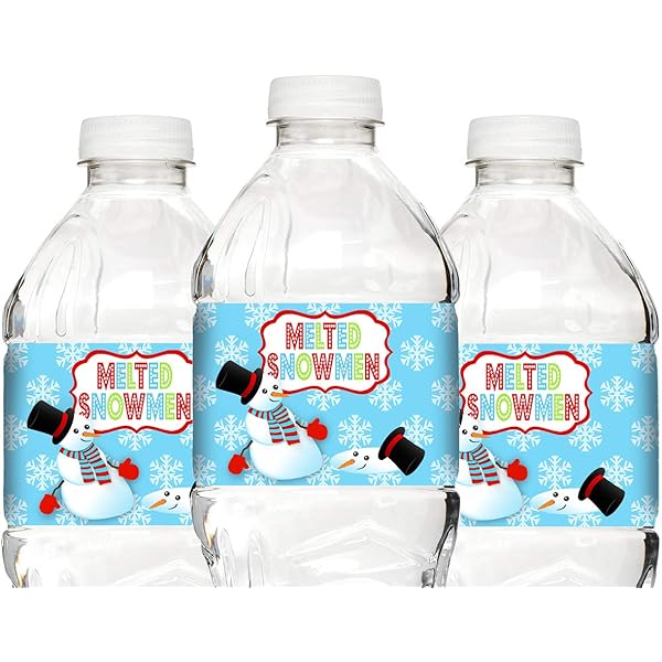 Amazon.com: Snowman Bottle Wraps - 20 Snowman Water Bottle ...