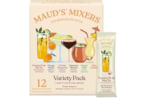 Maud's Mixers Variety Pack Cocktail Mix, 12 ct, Mocktail Non-Alcoholic Drinks - Made with Real Agave - Low Calorie, Low Sugar