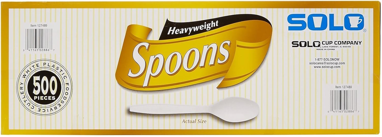 SOLO Cup Company Solo White Heavy Weight Spoons (500 Count), 1 Pack: Industrial & Scientific