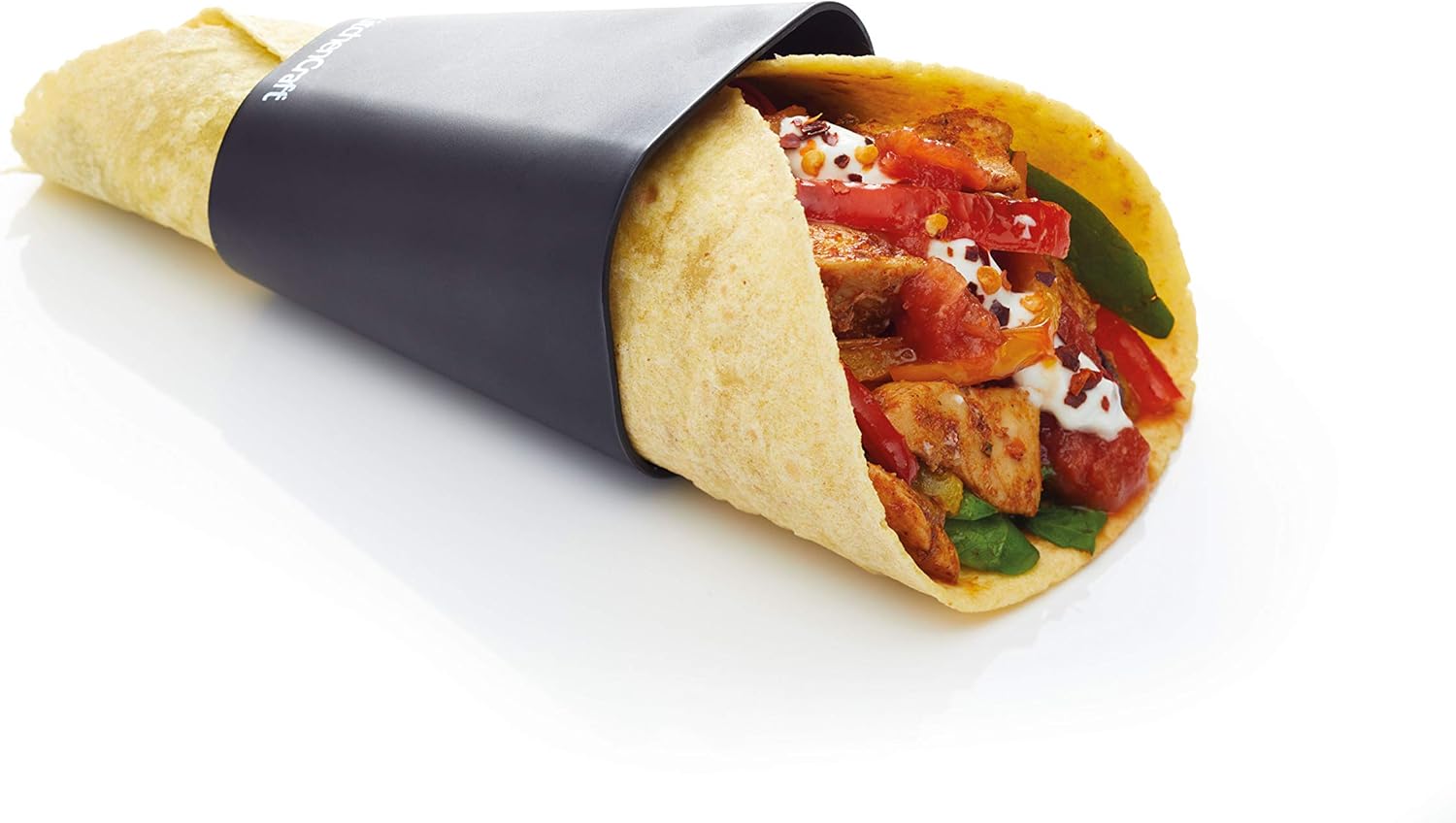 KitchenCraft Individual Plastic Mexican Fajita Wrap Holders Black