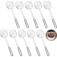 Voittozege 10pcs Stainless Steel Spider Strainer Spoon, Small Wire Skimmer Colander, 10.6 inch Kitchen Utensils Spider Strain