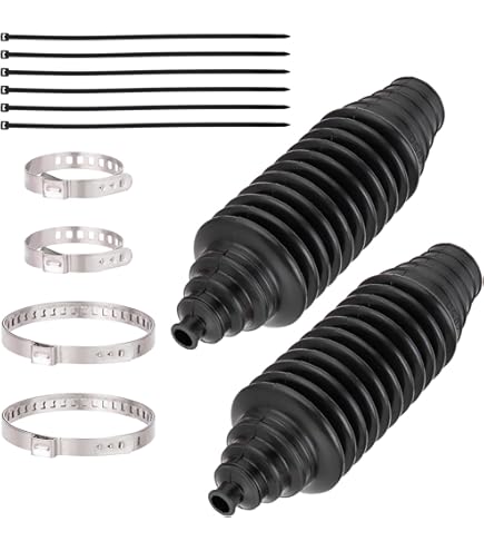 Front Steering Rack Pinion Bellow Tie Rod Boot LH Driver RH Passenger Pair 2pc - Foto 2