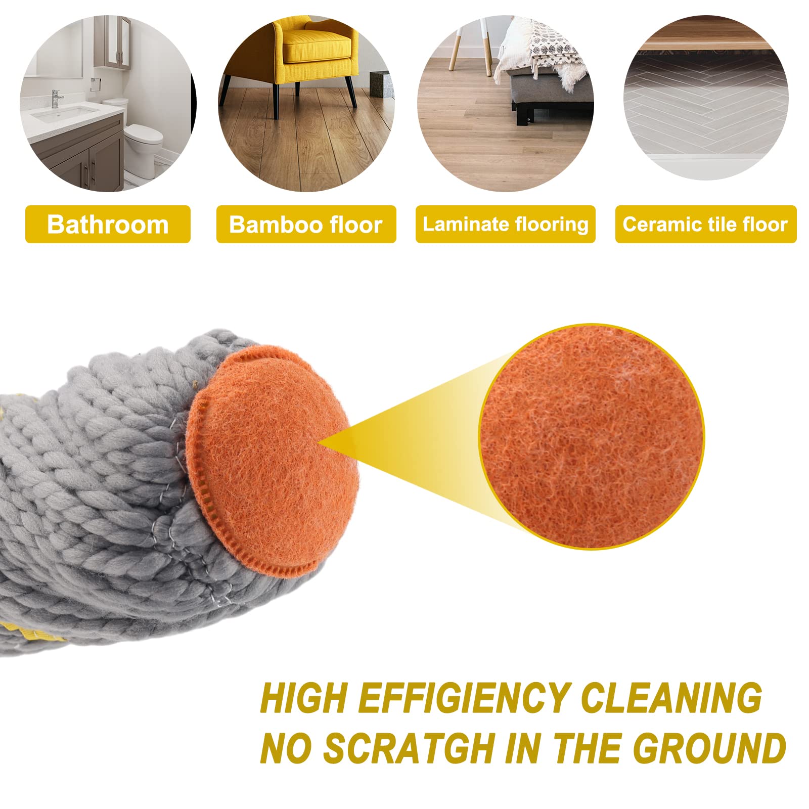 Self Wringing Twist Mop, Wet Mop for Floor Cleaning with 57 