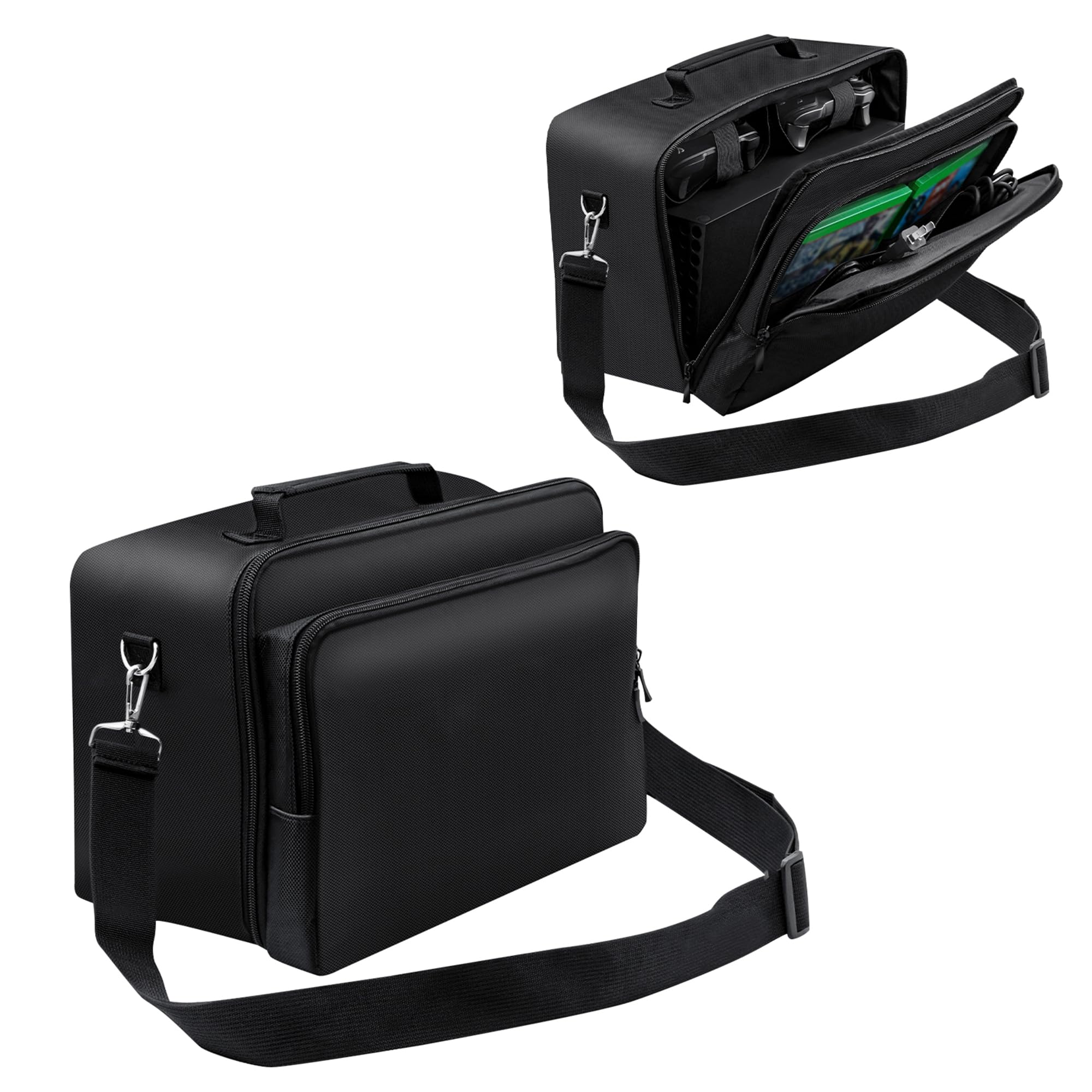 Wigearss Travel Case for Xbox Series X, Carrying Case with Detachable Shoulder Strap, Large Capacity, Protective Storage Bag for Xbox Series X Console, Controllers, Cables and Gaming Accessories